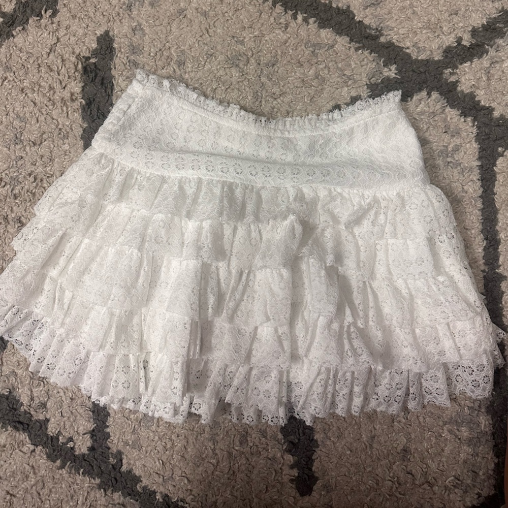 White Lace Ruffled skort